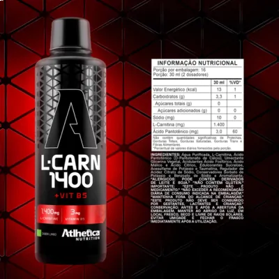 L-Carnitine 1400 Sabores, 480ml - Atlhetica Nutrion