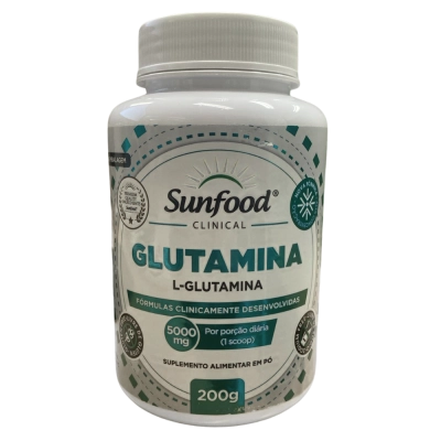 L-Glutamina, 5000 mg, 200 g, Sunfood