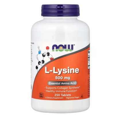 L-Lisina, 500mg, Comprimidos, Now