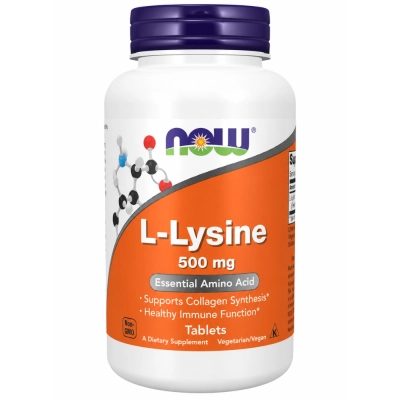 L-Lisina, 500mg, Comprimidos, Now