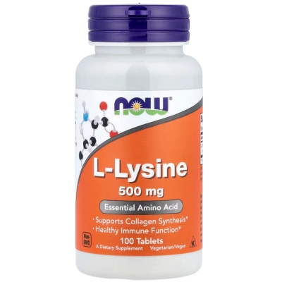L-Lisina, 500mg, Comprimidos, Now