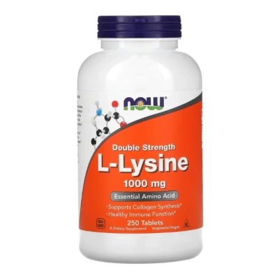 L-Lisina de Dupla Força, 1.000 mg, Comprimidos, Now