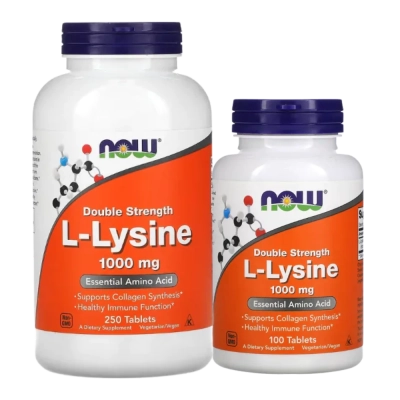 L-Lisina de Dupla Força, 1.000 mg, Comprimidos, Now