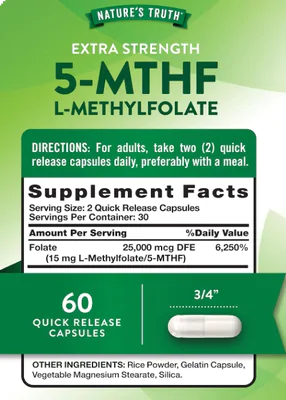 L-Methyl Folate 15mg, 60 Cápsulas, Nature's Truth