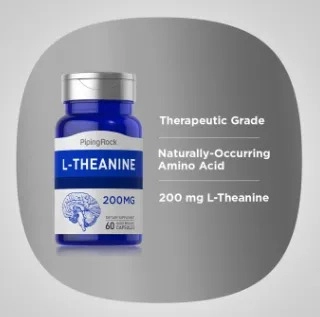 L-Teanina 200mg Premium, 60 Cápsulas, PipingRock