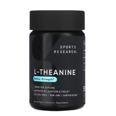 L-Theanine Dupla Potência, 200mg, Opções, Sports Research