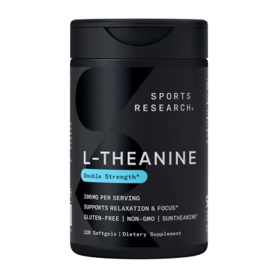 L-Theanine Dupla Potência, 200mg, Opções, Sports Research