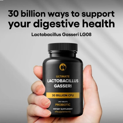Lactobacillus Gasseri 30 Billion, Equilíbrio Intestinal e Bem-Estar, 240 Comprimidos, Natural Foundation Supplements