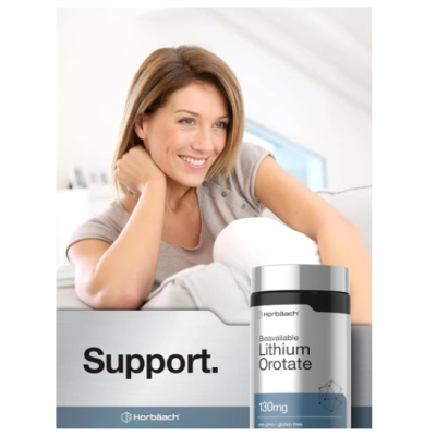 Lithium Orotate, Orotato de Lítio, 130mg, 180 Cápsulas, Horbaach