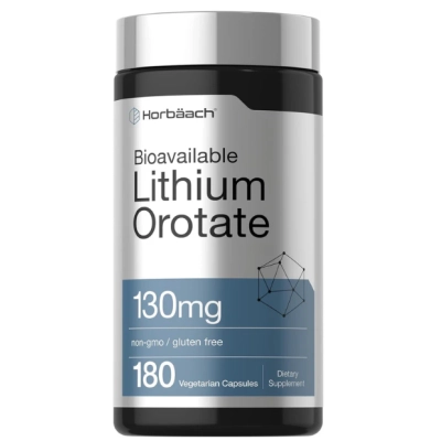 Lithium Orotate, Orotato de Lítio, 130mg, 180 Cápsulas, Horbaach