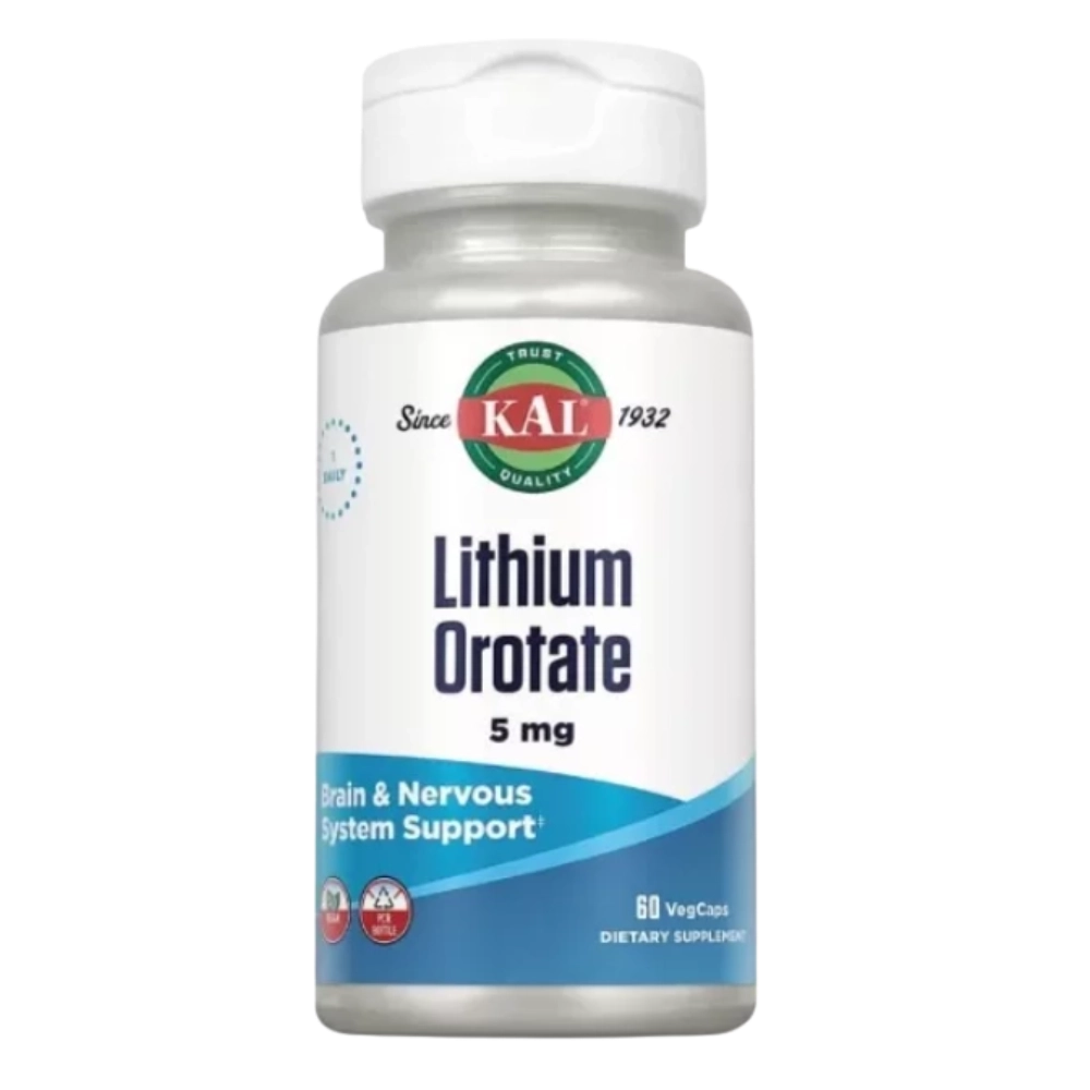 Lithium Orotate (Orotato de Lítio), 5mg, 60 Cápsulas, Kal