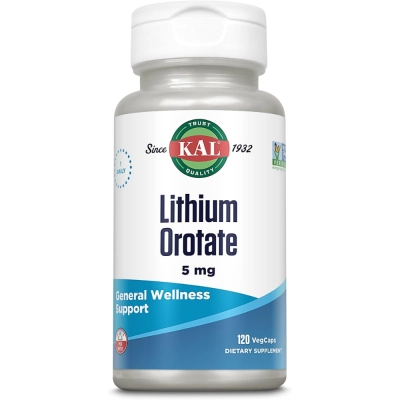 Lithium Orotate (Orotato de Lítio), 5mg, 60 Cápsulas, Kal