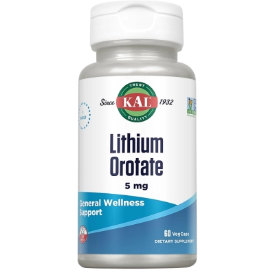Lithium Orotate (Orotato de Lítio), 5mg, 60 Cápsulas, Kal