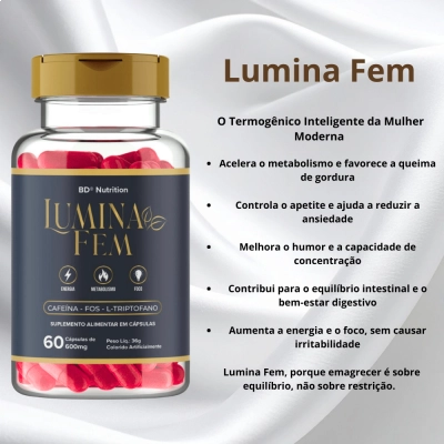 LuminaFem Termogênico 6000mg, 60 Cápsulas – BD NUTRITION