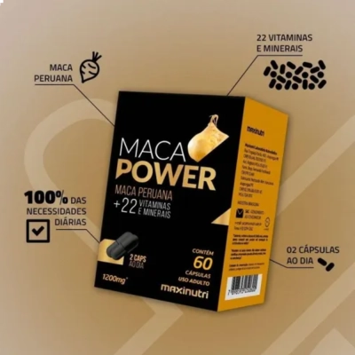 Maca Power, 1200mg, 60 Cápsulas, Maxinutri 