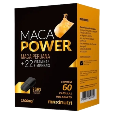 Maca Power, 1200mg, 60 Cápsulas, Maxinutri 
