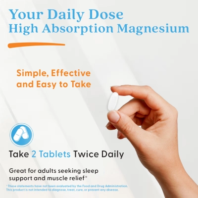 Magnésio de Alta Absorção, 200mg, 120 Comprimidos, Doctor's Best