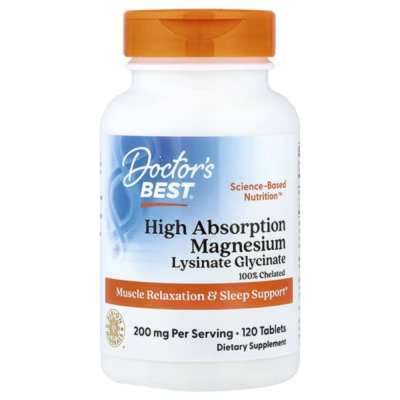 Magnésio de Alta Absorção, 200mg, 120 Comprimidos, Doctor's Best