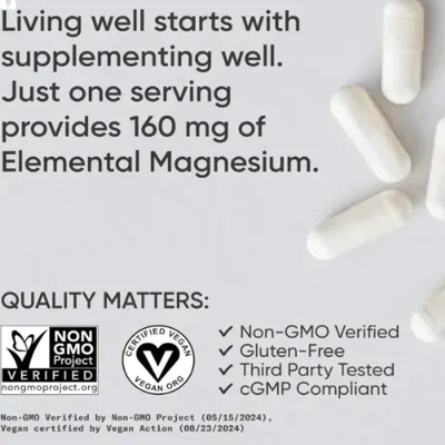 Magnésio Glycinate 160mg, 180 Cápsulas, Sports Research