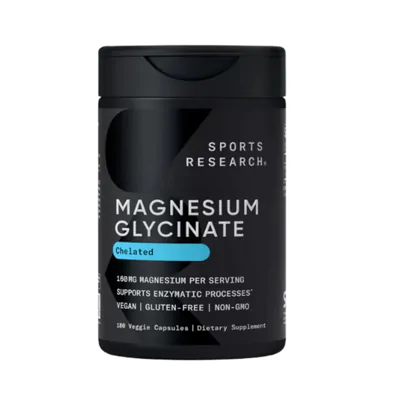 Magnésio Glycinate 160mg, 180 Cápsulas, Sports Research