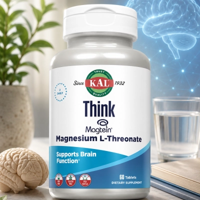 Magnésio L-Treonato com Magtein 2000mg, Suporte à Função Cognitiva, Aprendizado e Saúde Neural, 60 Tablets, KAL