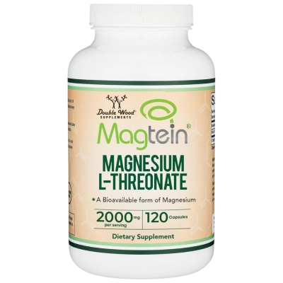 Magtein, Magnésio L-Threonate 2000mg, Suporte para Sono e Cognição, Cápsulas, Double Wood