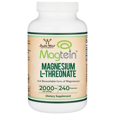 Magtein, Magnésio L-Threonate 2000mg, Suporte para Sono e Cognição, Cápsulas, Double Wood