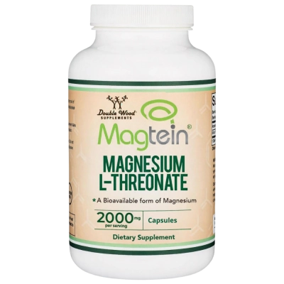 Magtein, Magnésio L-Threonate 2000mg, Suporte para Sono e Cognição, Cápsulas, Double Wood