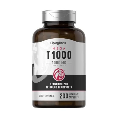 Mega Tribulus Terrestris, 1000mg, 100 ou 200 Cápsulas, PipingRock