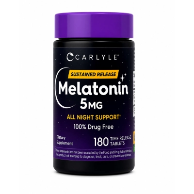 Melatonin, 5mg, 180 Tablets, Carlyle Melatonin, 5mg, 180 Tablets, Carlyle