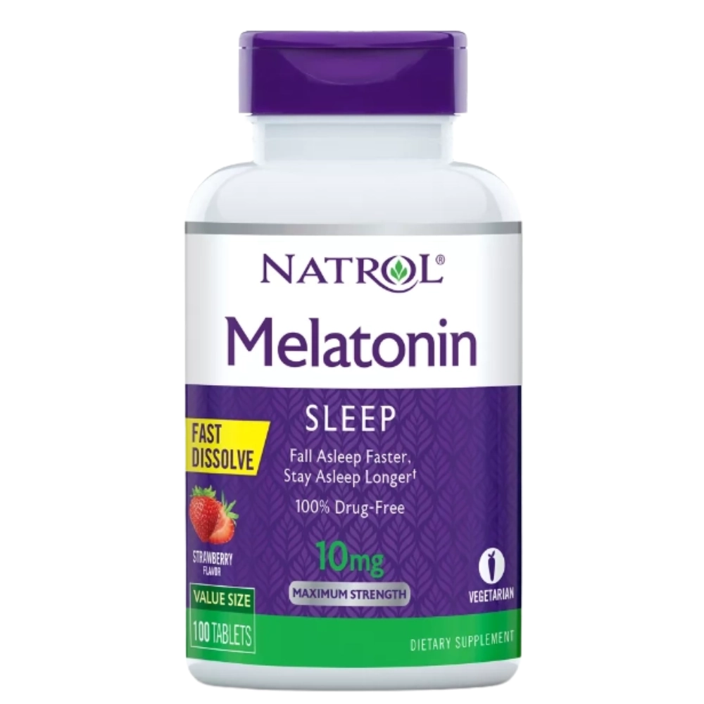 Melatonina 10mg, 100 Comprimidos, Fast Dissolve, Sabor Morango, Natrol