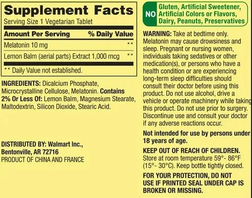 Melatonina 10mg, 240 Comprimidos, Spring Valley