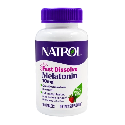 Melatonina, 10mg, Maximum Strengt Fast Dissolve, 60 comprimidos Sublingual, Natrol