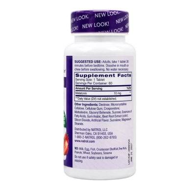 Melatonina, 10mg, Maximum Strengt Fast Dissolve, 60 comprimidos Sublingual, Natrol