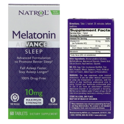 Melatonina 10mg, Time Release liberacao gradativa, Comprimidos, Natrol