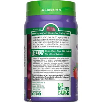 Melatonina 12mg, 60 Gomas Sabor Baga Natural, Nature's Truth