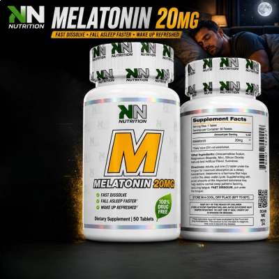 Melatonina 20mg, 50 Comprimidos Sublingual Sabor Morango, KN Nutrition