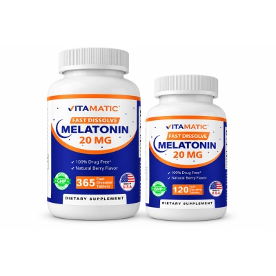 Melatonina 20mg, Tablets Fast Dissolve Opções, Vitamatic