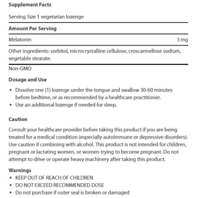 Melatonina 3mg, 60 Comprimidos Sublinguais, Life Extension