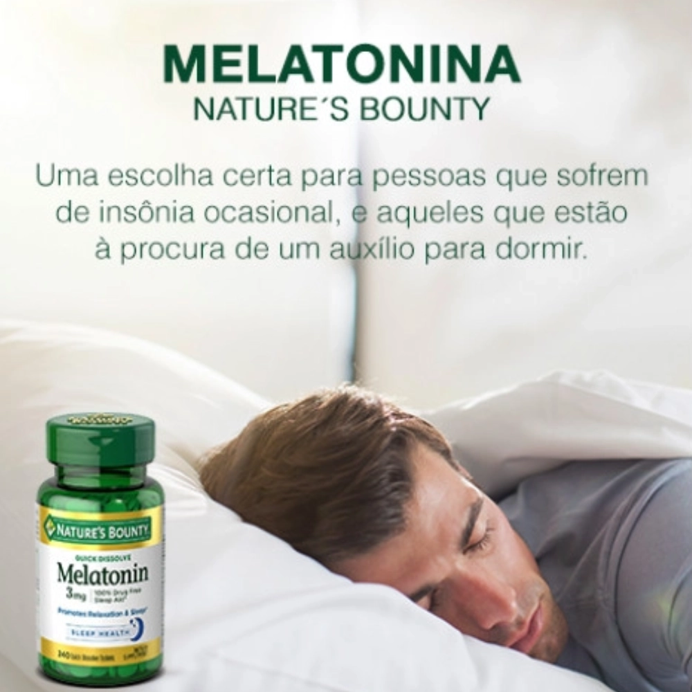Melatonina 3mg, Sublingual, 240 Comprimidos, Nature's Bounty