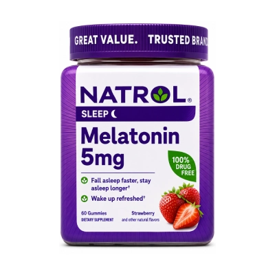 Melatonina 5mg, 60 Gomas Sabor Morango, Natrol