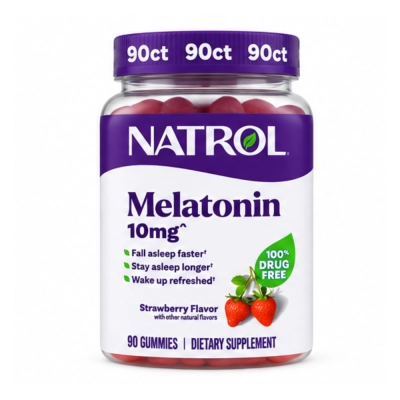 Melatonina em Gomas, 10mg, Opções, Gomas de Morango, Natrol