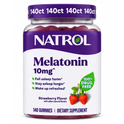 Melatonina em Gomas, 10mg, Opções, Gomas de Morango, Natrol
