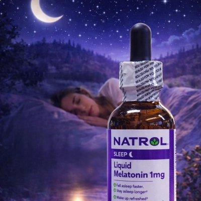 Melatonina Líquida (Sabor Framboesa), 1mg, 60ml, Natrol
