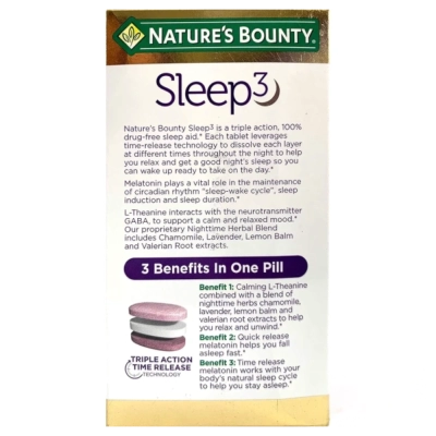 Melatonina Sleep3 (Três Camadas) 10Mg, 120 Tablets, Nature's Bounty
