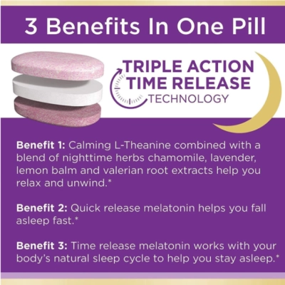 Melatonina Sleep3 (Três Camadas) 10Mg, 120 Tablets, Nature's Bounty