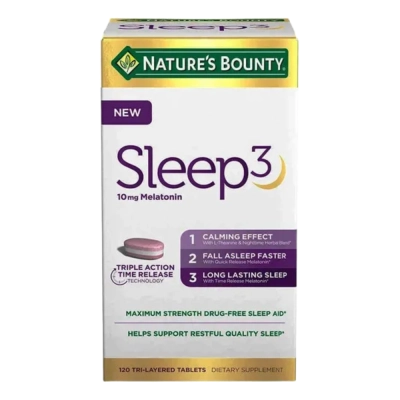 Melatonina Sleep3 (Três Camadas) 10Mg, 120 Tablets, Nature's Bounty