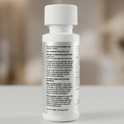 Minoxidil 5%, Frasco Avulso 60 ml ou Kit 3 Frascos, Foligain