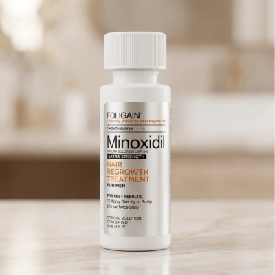 Minoxidil 5%, Frasco Avulso 60 ml ou Kit 3 Frascos, Foligain