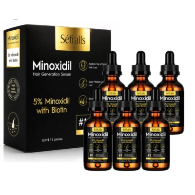 Minoxidil 5% Sérum Capilar e para Barba, 60 ml cada, Opções, Sefralls 
